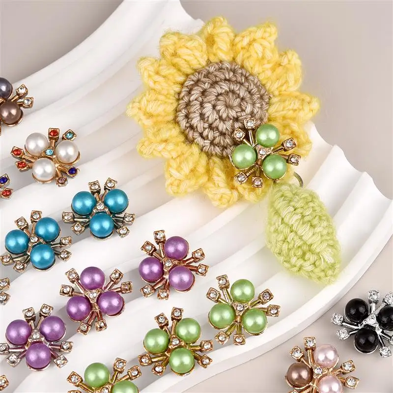 20PCS ผ้า Charms ABS อุปกรณ์ตกแต่ง Clog Rhinestone ลูกปัดมุก DIY หัวเข็มขัดรองเท้าเสื้อผ้าเครื่องประดับสําหรับของขวัญปาร์ตี้