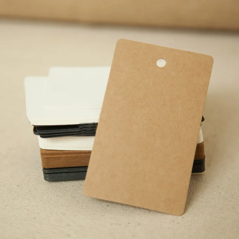 

9 * 5.4 CM Stock Blank Kraft Gift Cardboard Pricing Tags DIY Notes Brown Paper Labels Support Customization 100Pcs Lot
