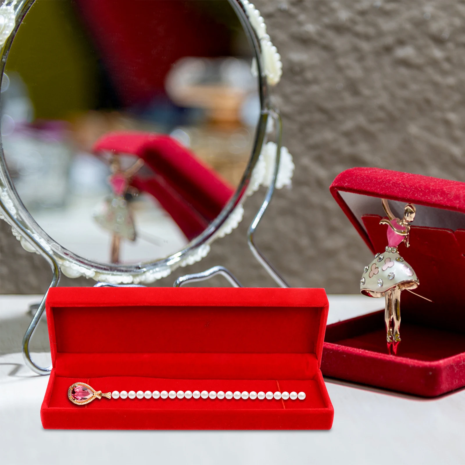 

2-шт шкатулка для драгоценностей деревянные элегантные отделения для хранения ремесленные коробки домашний дорожный футляр для ожерелья инструмент для демонстрации