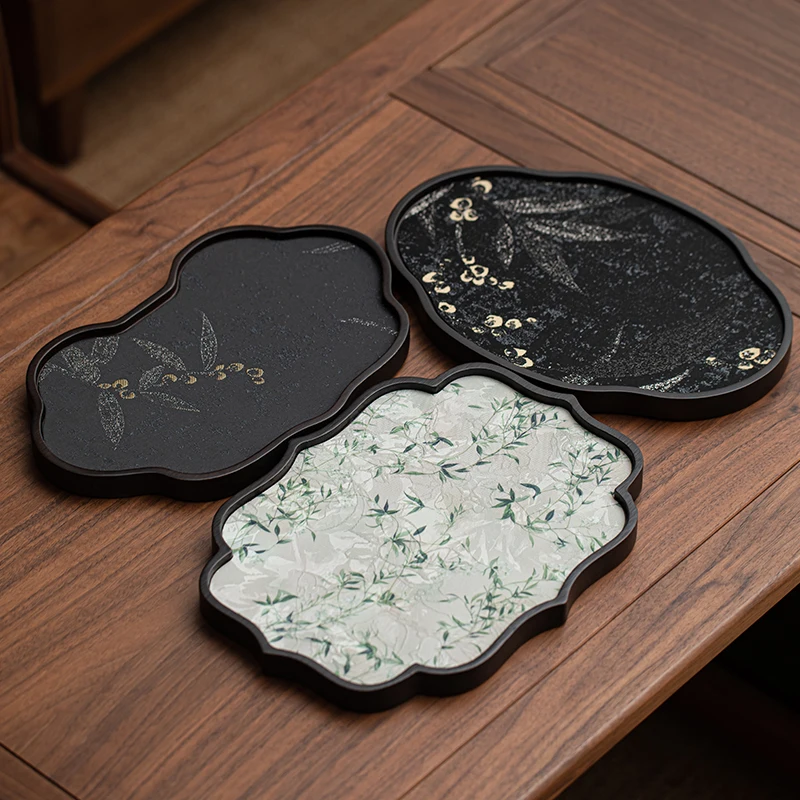 

2026 New Vintage Small Tea Tray Plate Bamboo Material Rectangular Shape Chinese Style Tea Set Cup Storage High End Atmosphere