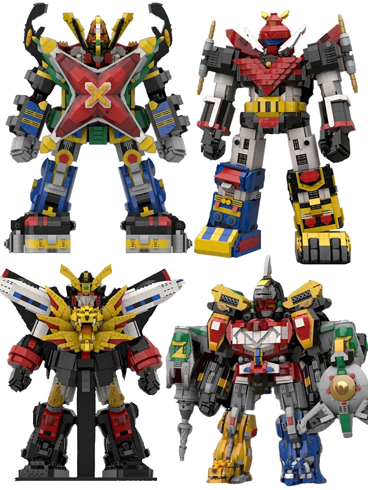 MOC Japanse Anime Beeldje De Koning van Braves GaoGaiGar Bouwsteen Model Set Kid Bricksheadz Baksteen Speelgoed Kerstcadeau