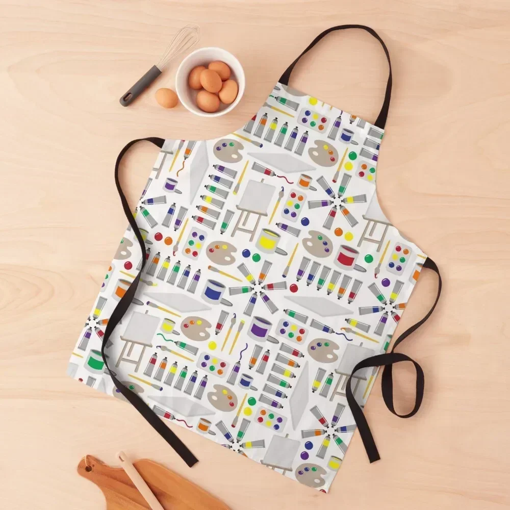 

An Artist's Palette Apron painting with pockets japanese style Household Items Useful Apron