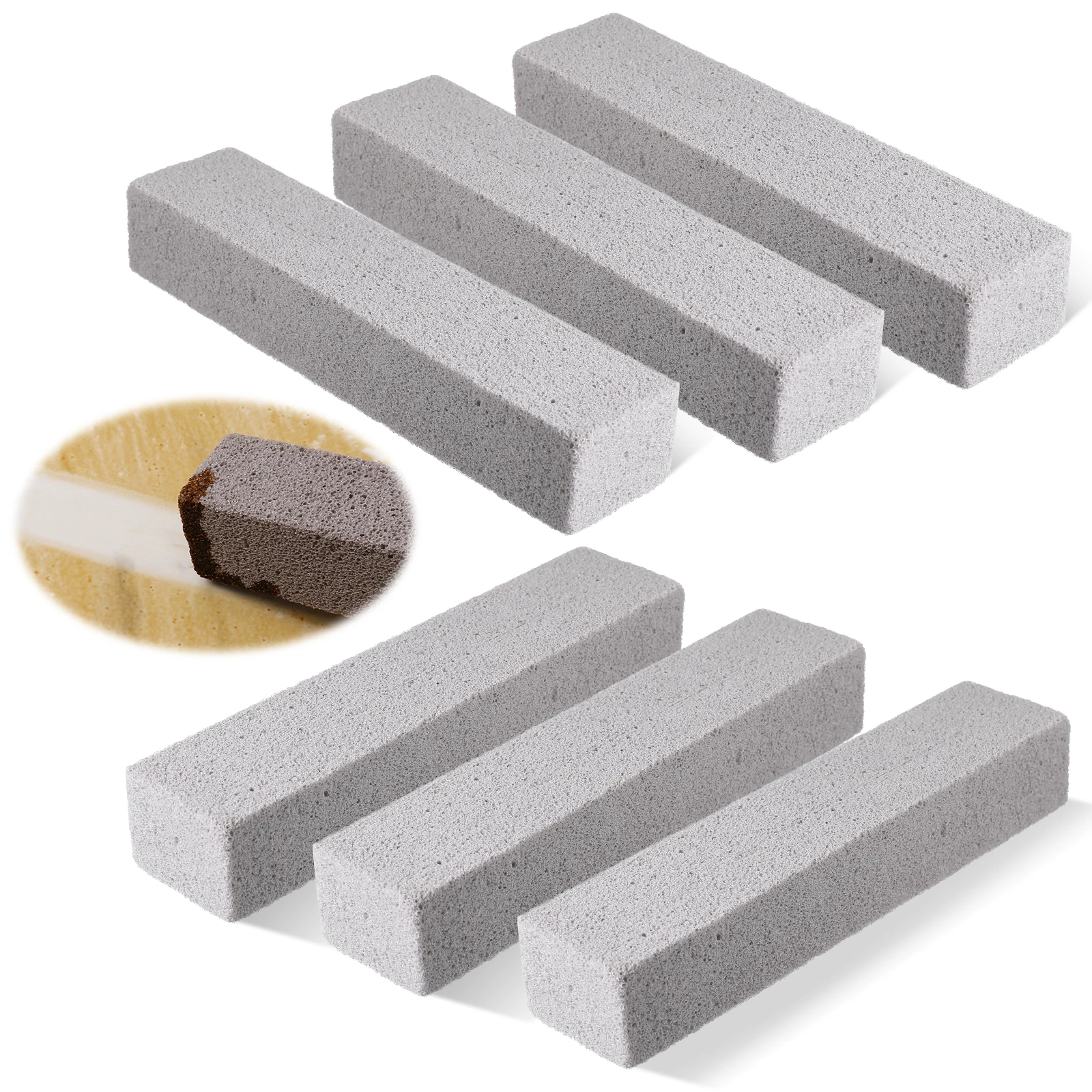 แท่งหินสำหรับทำความสะอาดห้องน้ำ6ชิ้นอ่างอาบน้ำห้องครัวห้องน้ำอ่างล้างจานสีฟ้าสำหรับครัวเรือน