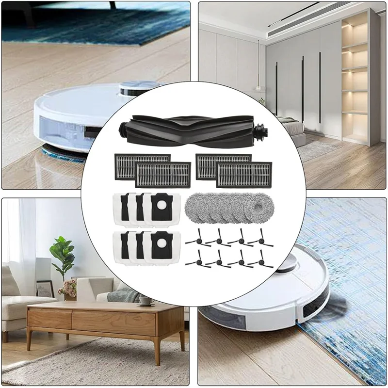 

【Flash&Sale！】Main Brush Side Brushes Filter Mop Cloth Dust Bag For MOVA P10 Pro Ultra Vacuum Cleaner Replacement Parts
