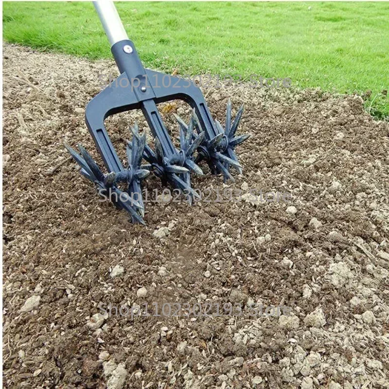 

Rotary Cultivator Garden Lawn Ripper,Adjustable Gardening Rotary Tiller and Hand-Held Garden Cultivator Tool Soil Plowing Tool