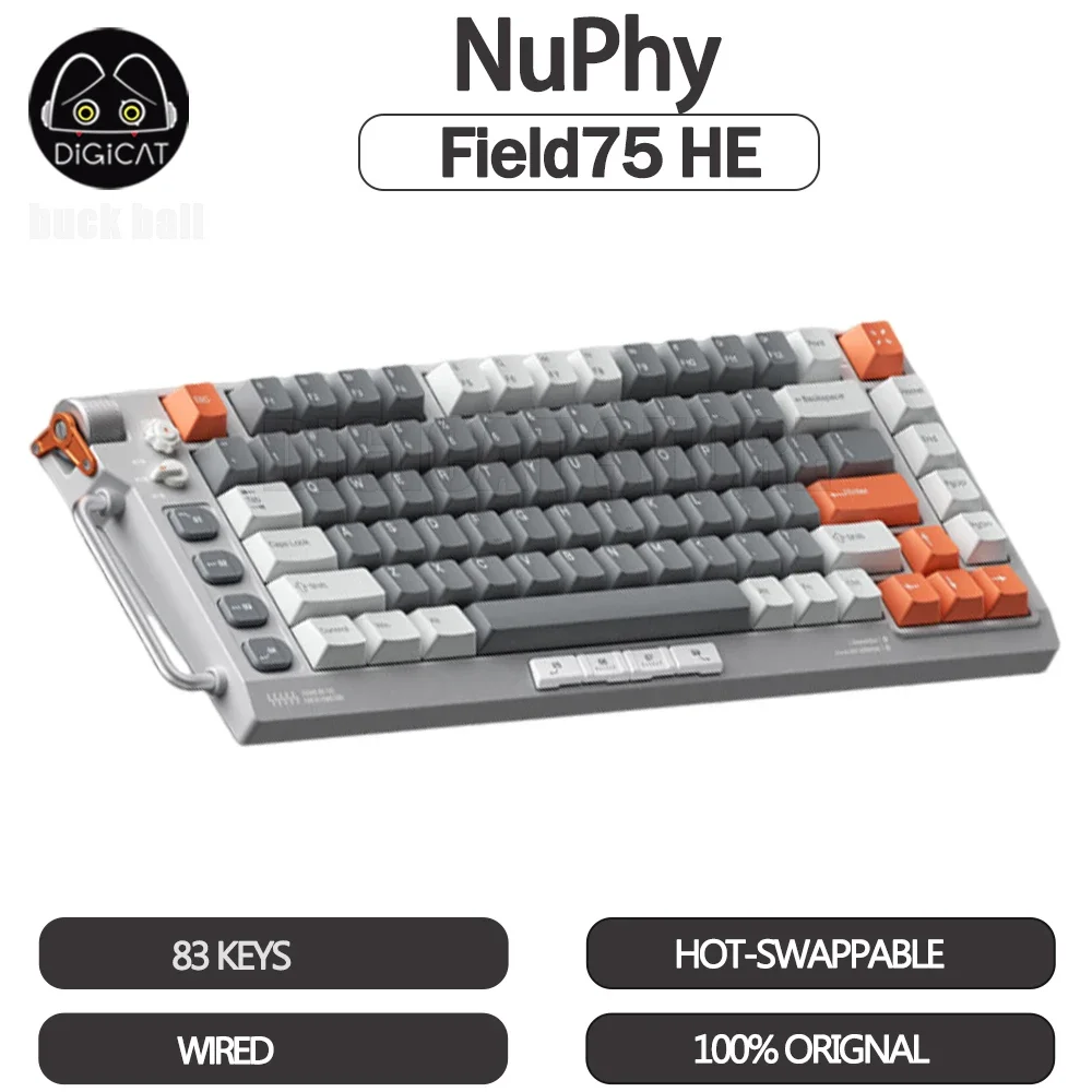 Nuphy Field75 He Magnetic Switch Keyboard 83 Keys Wired Mechanical Keyboard Gamer Keyboard Keycaps Pbt Hot-Swap Gaming Keyboard