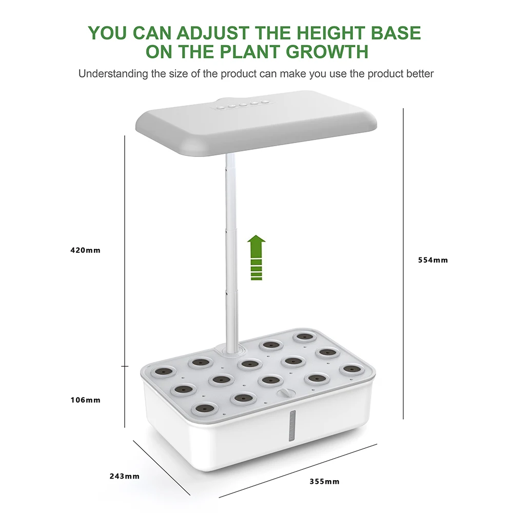 WiFi Bluetooth-compatible Hydroponic Growing System with LED Grow Lights Indoor Soilless Culture Smart Machine Herb Grow Kit