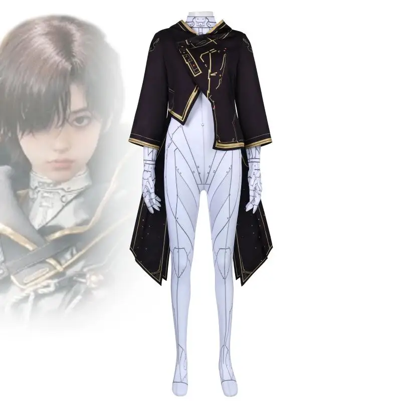 Uniform Game Stellar Blade Evie Cosplay-Kostüm, Blutregen-Version, Kapuze, Umhang, Ganzkörperanzug, komplettes Outfit für Comic Con und Anime-Shows.