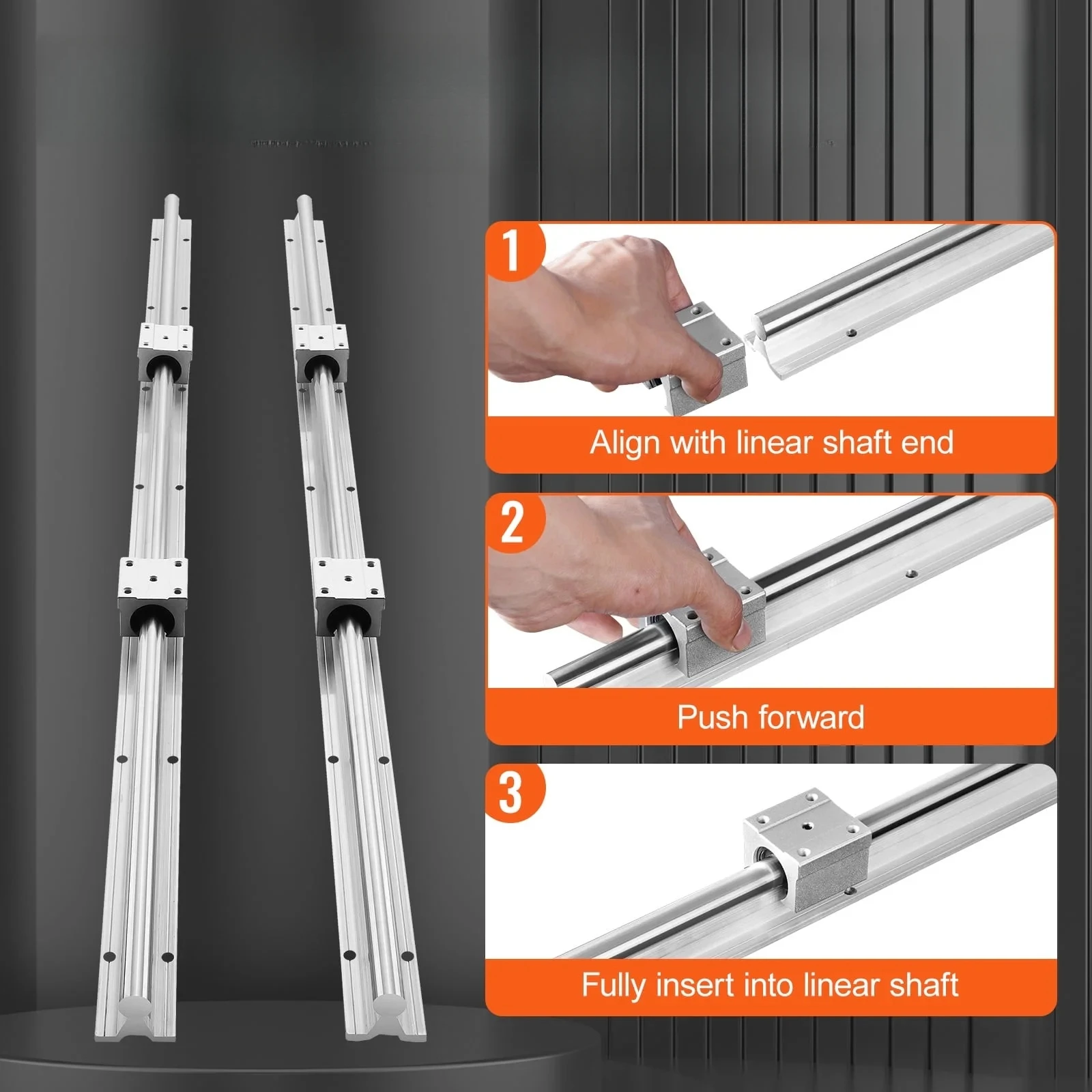KFFKFF 2 guide lineari SBR16 da 1000 mm con 4 blocchi di cuscinetti SBR16UU