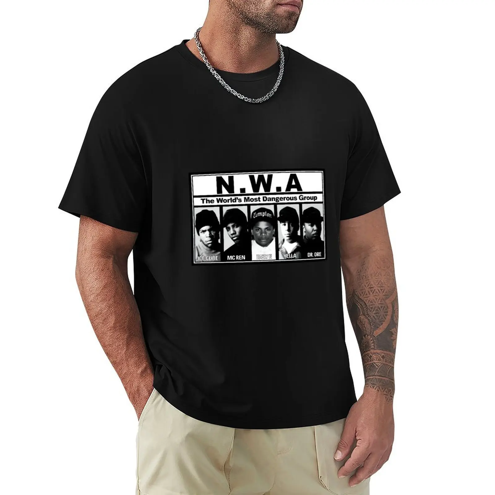 تي شيرت N.W.A Group بتصميم رائع تي شيرت راب أشياء رخيصة قميص صيفي أساسي تي شيرت رجالي برسومات كبيرة وطويلة