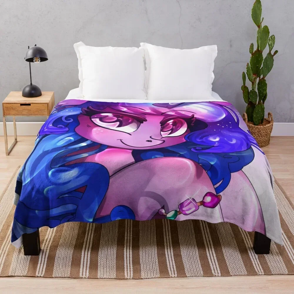 

Izzy Moonbow Throw Blanket Soft Plush Plaid Decorative Sofa Personalized Gift warm winter Blankets