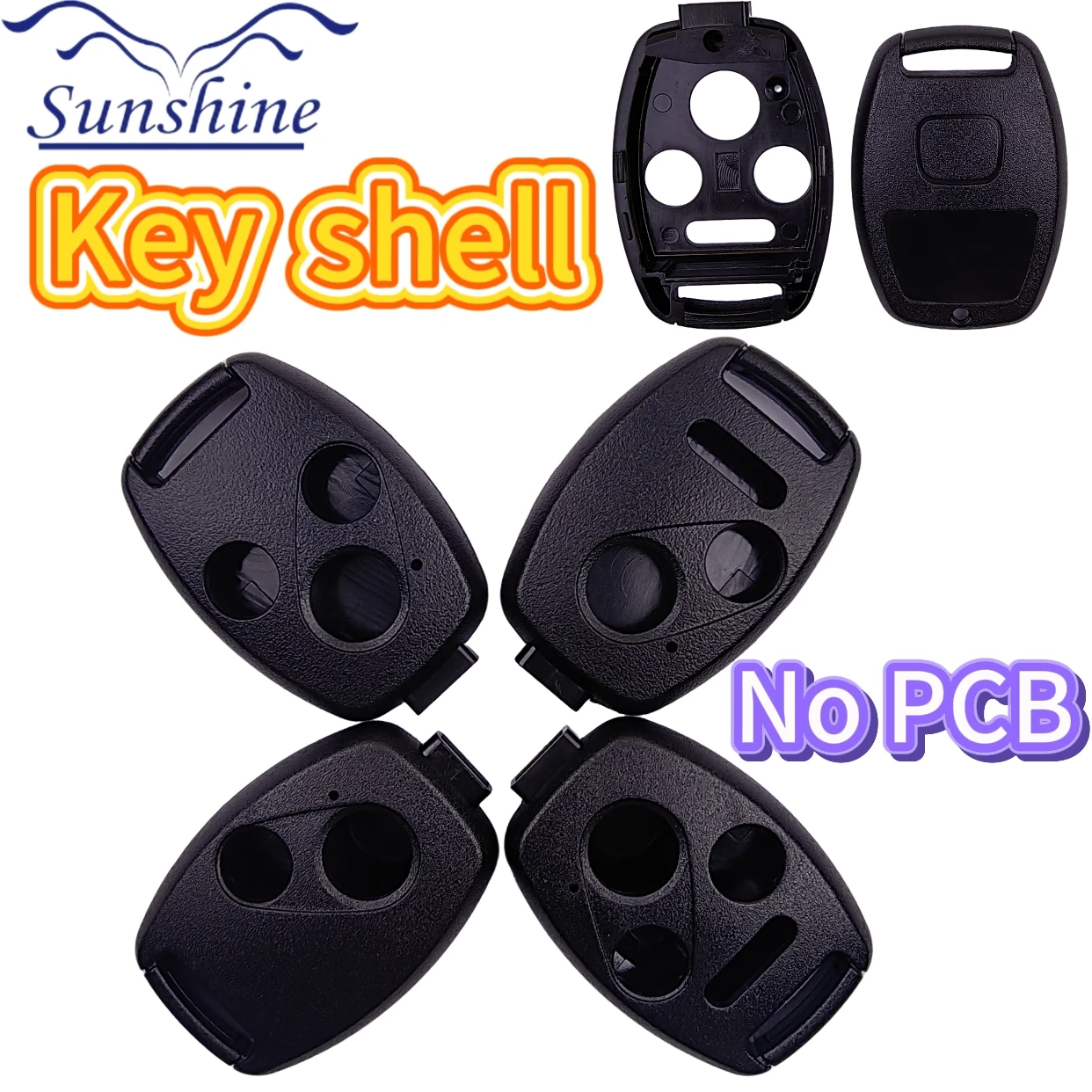 

Sunshine No PCB 2/3/4 Buttons Car Key Case Shell Remote For HONDA Accord CRV Pilot Civic 2003 2007 2008 2009 2010 2011 2012 2013
