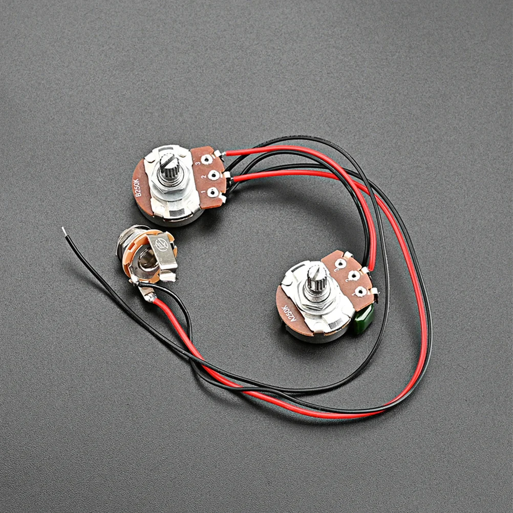 

1Set Bass Wiring Harness Prewired Kit 250k Pots Durable Lightweight Practical Replacement Parts for Electric Guitar Bass