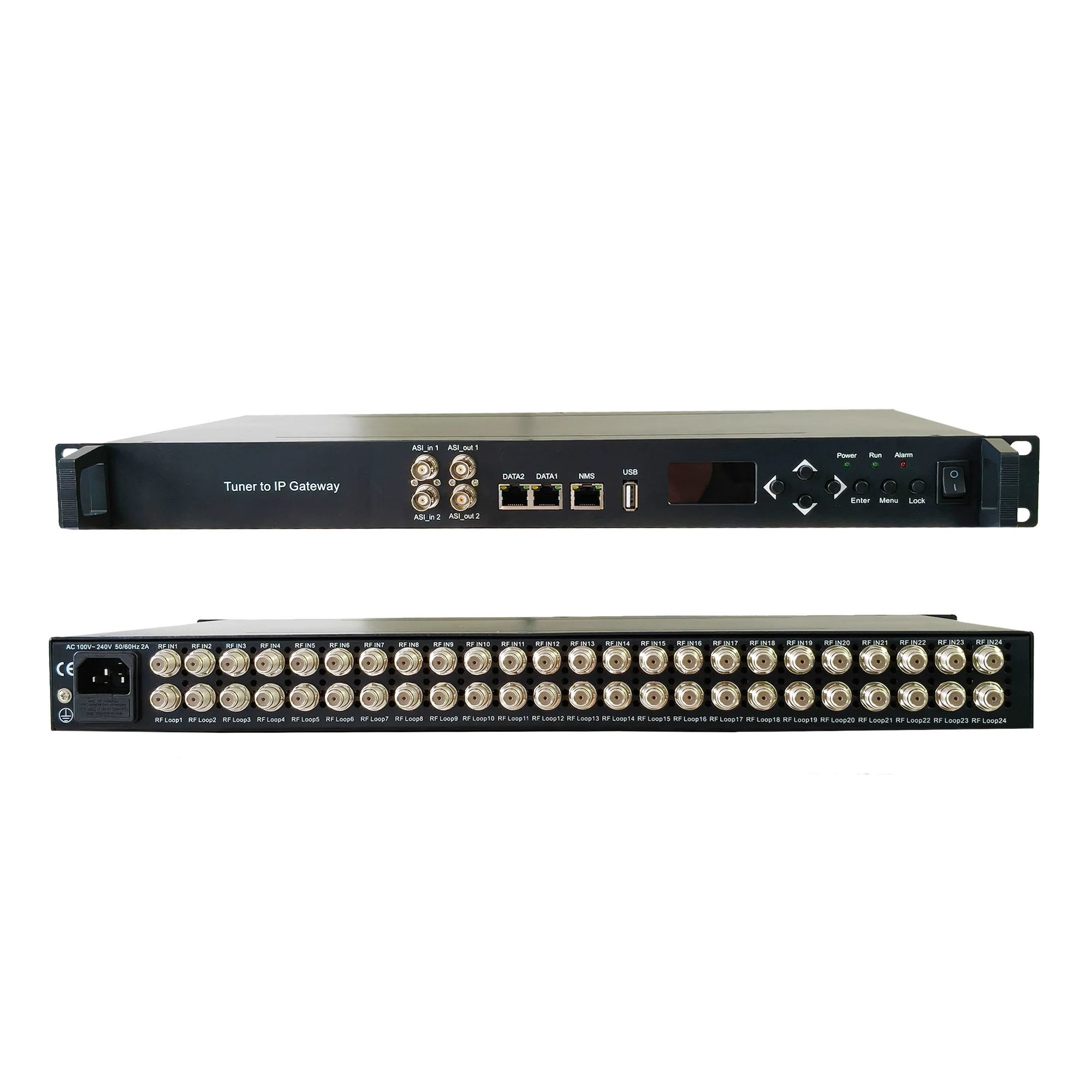 24-Channel Tuner to IP Converter  DVB-S2, DVB-T2, ISDB-T, ATSC RF to IP Digital TV IRD Receiver