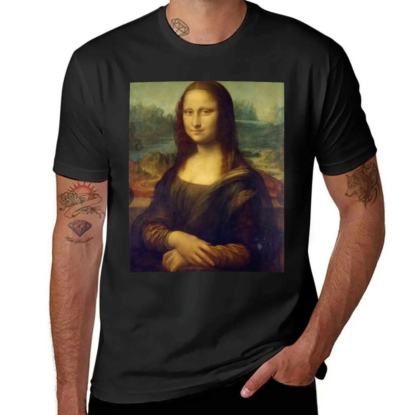 Mona Lisa T-Shirt animal prinfor boys sweat black t-shirts for men
