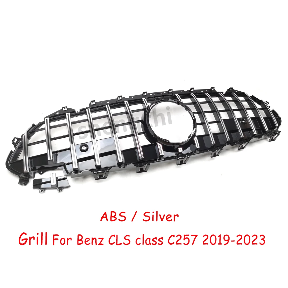 C257 Panamericana GT Style Silver Front Bumper Grill For Mercedes Benz CLS Class C257 Sedan CLS350 CLS450 CLS53 2019-2023