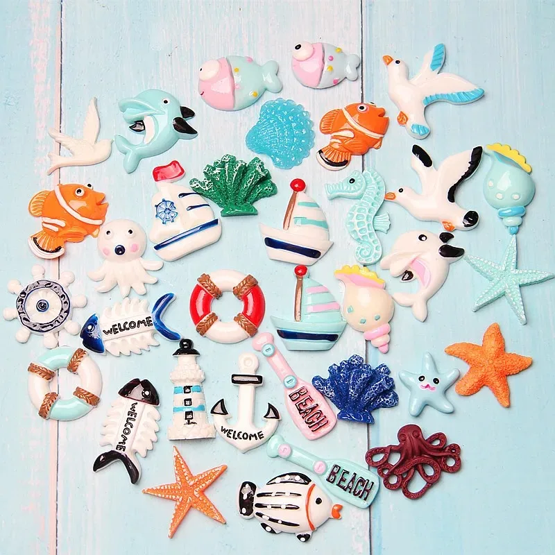 Ship anchor starfish marine resin model drop glue mobile phone shell diy jewelry simulation undersea biological trinkets