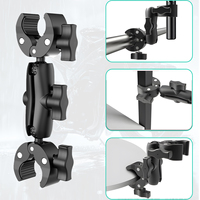 Double Clip Crab Clamp Handlebar Mount for GoPro Insta360 One X2 X3 Sports Camera Accessory Motorcycle Bicycle Compatible