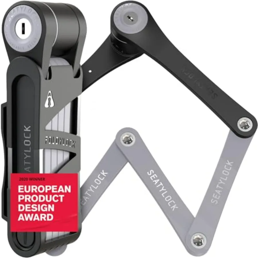 

FoldyLock Compact Folding Bike Lock - Award Winning Patented Lightweight High Security Bicycle Lock - Heavy Duty Anti Theft Sma