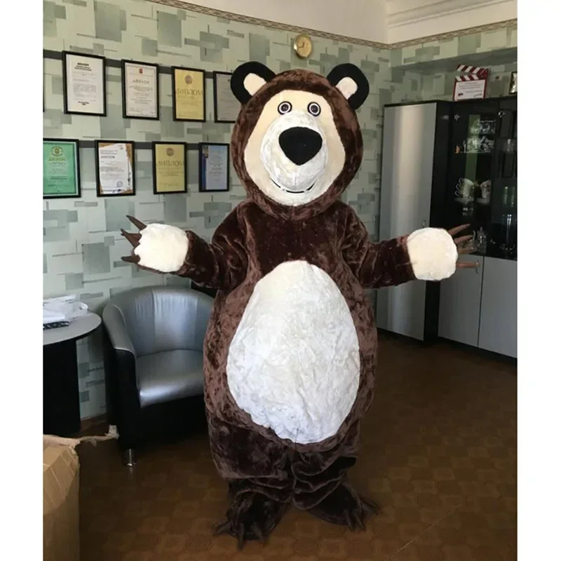 A High Quality Big Bear Ursa Grizzly Mascot Costume Cartoon Character Advertising Foam Cosplay Costumes Party Performance Outfit