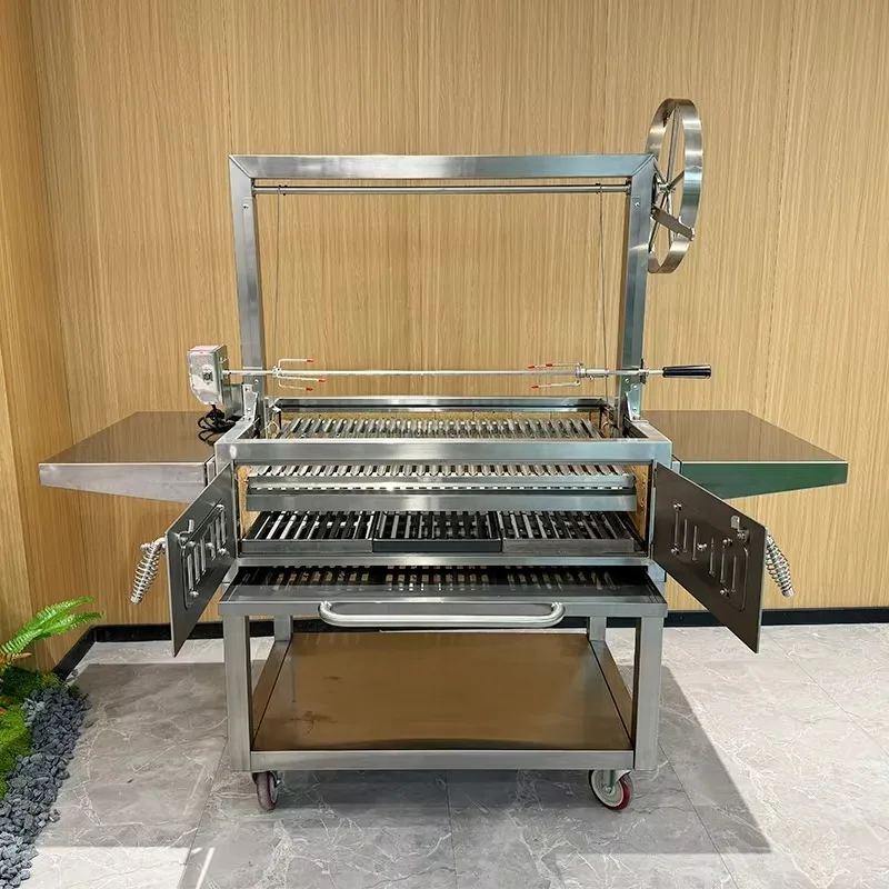 Airo Argentina Style Stainless Steel Barbeque Grill Argentine Barbecue Charcoal BBQ Grills Outdoor