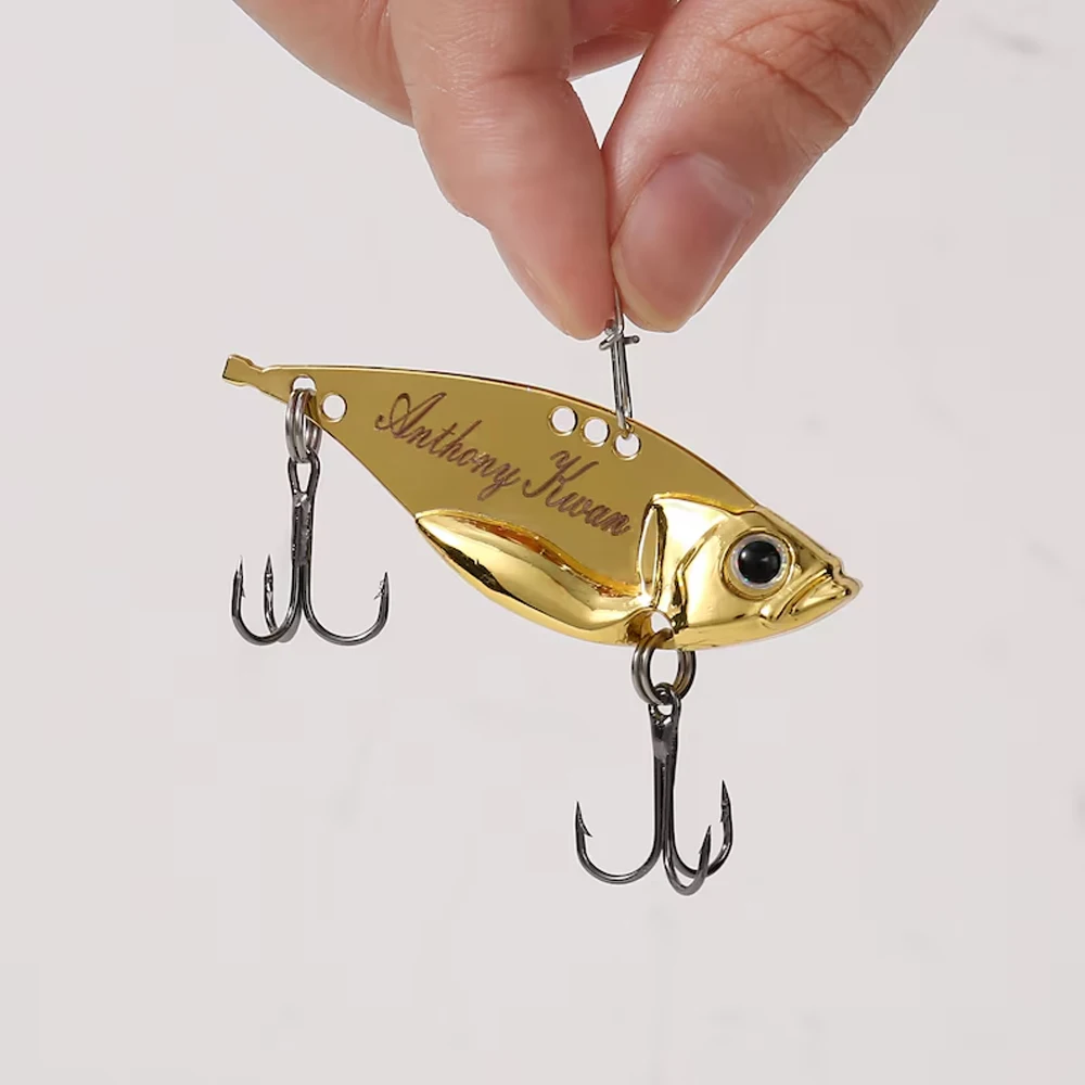 خطافات صيد مخصصة نص شخصي طعم سمك اصطناعي، 5 جرام، 7 جرام، 10 جرام، 15 جرام، 20 جرام، خطافات صيد معدنية ومستلزمات صيد الطعم