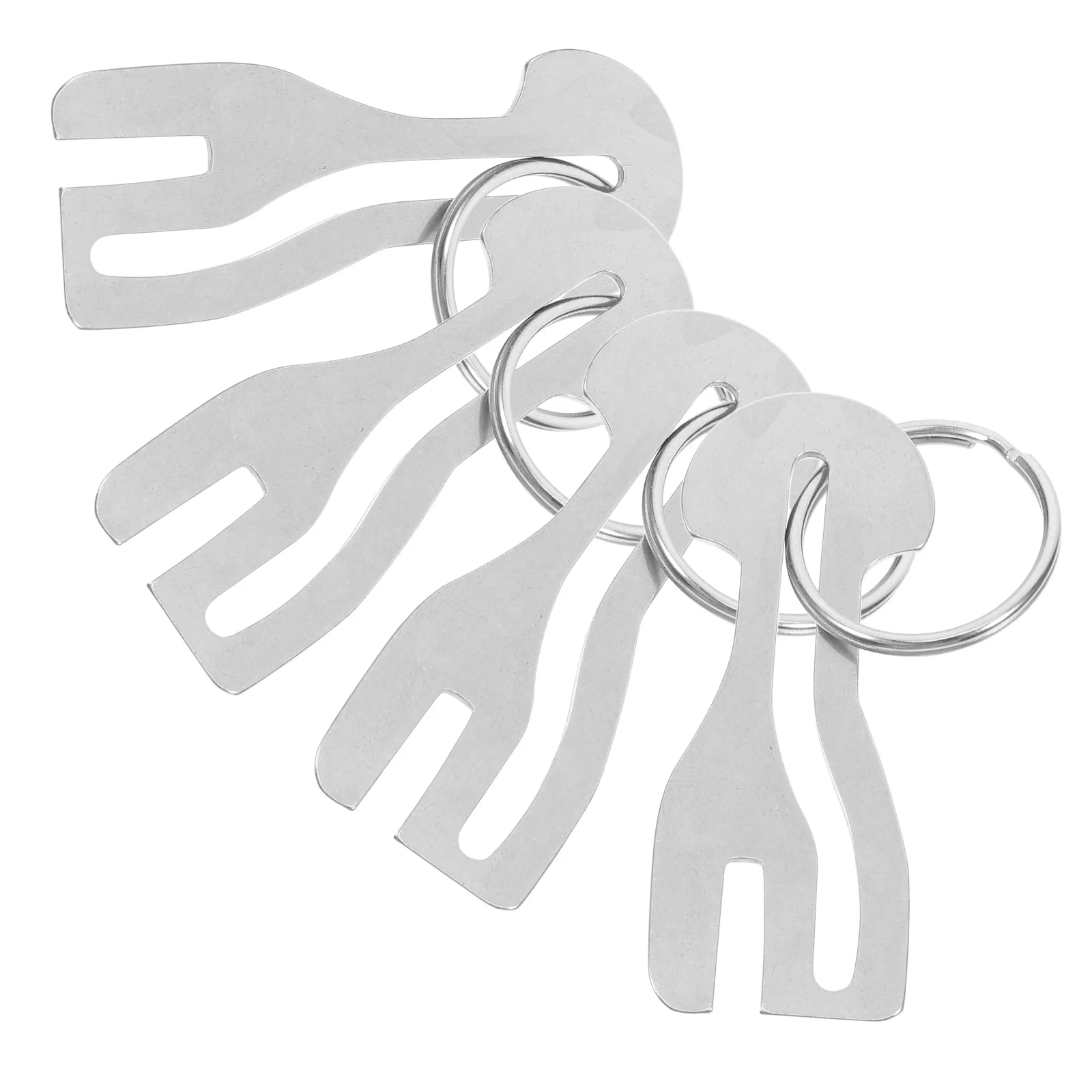 4 Pcs Cart Token Keychain Metal Rings Shopping Pendant Trolley Universal Portable