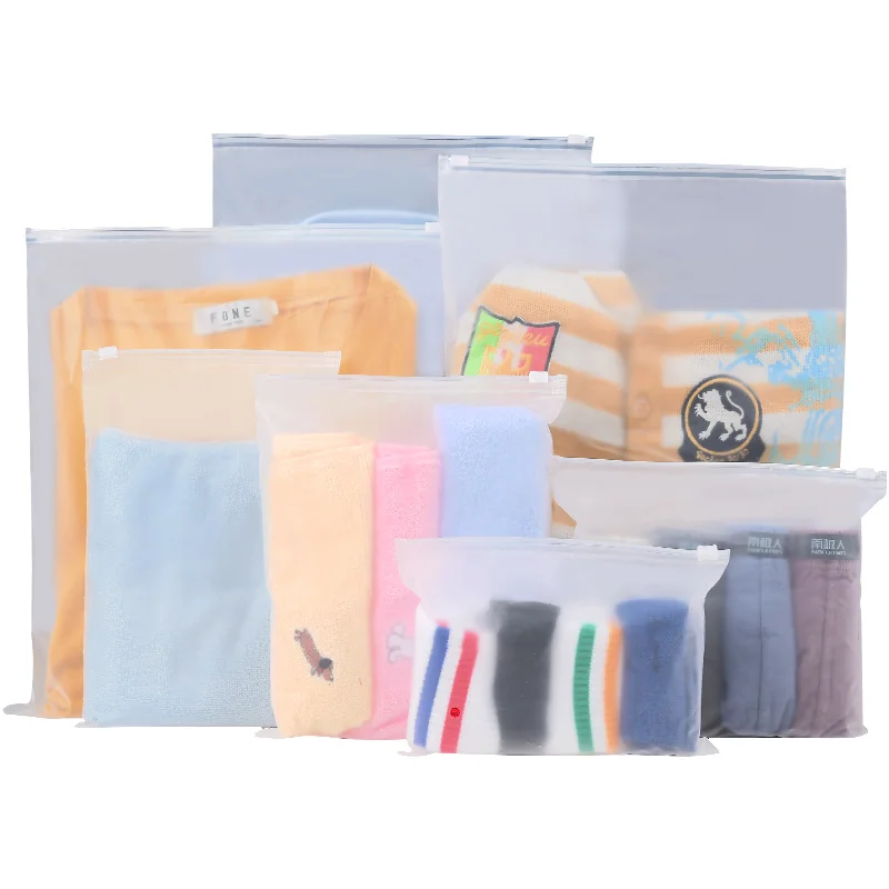 Customized logo clothing packaging bag frosted zipper bag T-shirt swimsuit storage bag corporate product packaging printing logo