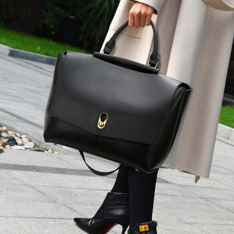 

Fashion Travel Crossbody Bag For Women Business Briefcase， Large Capacity Commuting Tote Bag High-quality Soft Leather Handbag ﻿