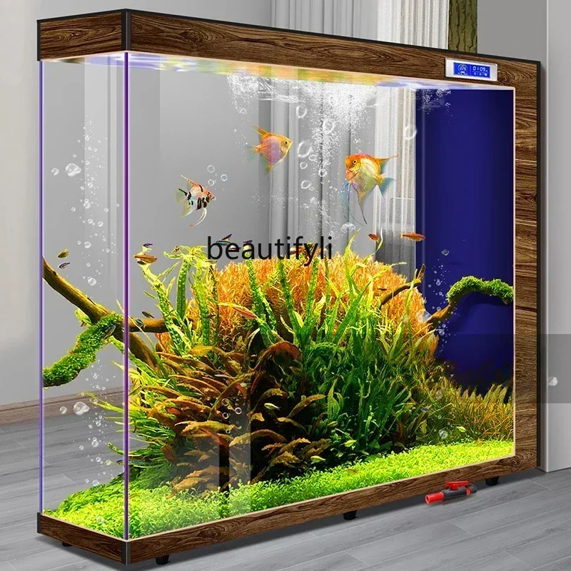 Super White Glass Lazy Change Water Living Room Floor Self-Circulation Ecological Aquarium Fish Tank