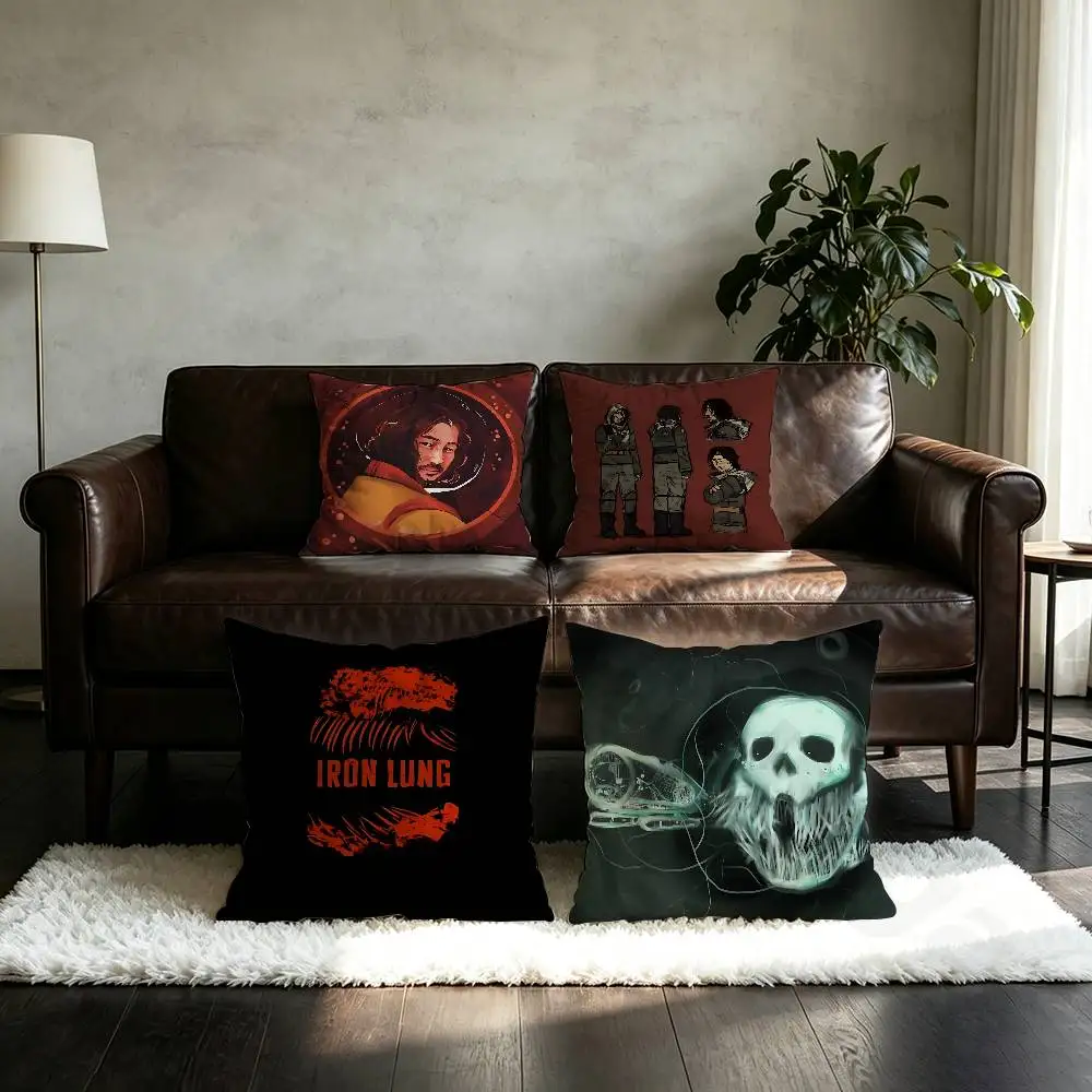 Horror I-Iron L-Lung Pillow Case Square Double-Sided Printing Short Plush Sofa Cushion Cover Bedroom Bedside Pillow