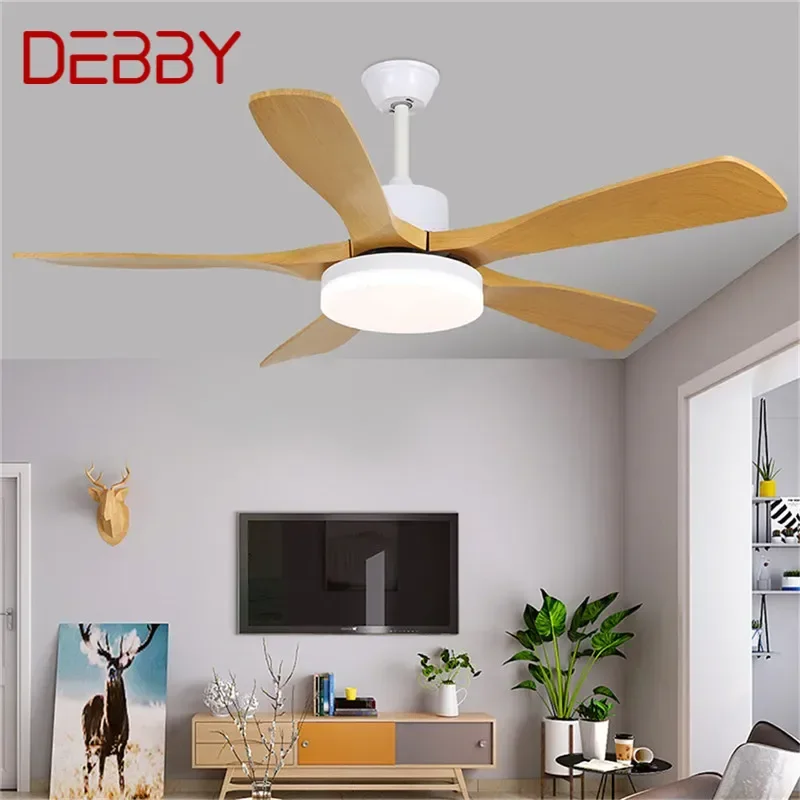 

DEBBY Modern Fan Light Luxury Living Room Restaurant Bedroom Study LED Ceiling Fan Light Remote Electric Fan Light