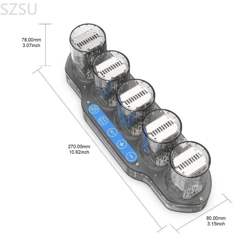 SZSU Moderne Acryl-Tischuhr Pseudo-Glow mit LED-Lichtern, Desktop-Dekoration