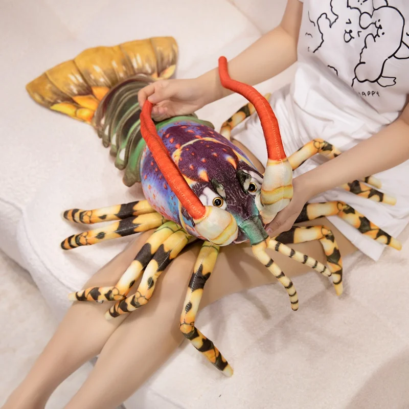 55/78 センチメートルリアルな巨大なオーストラリアのロブスターぬいぐるみ枕長い触手爬虫類ぬいぐるみ家の装飾のギフト子供のための