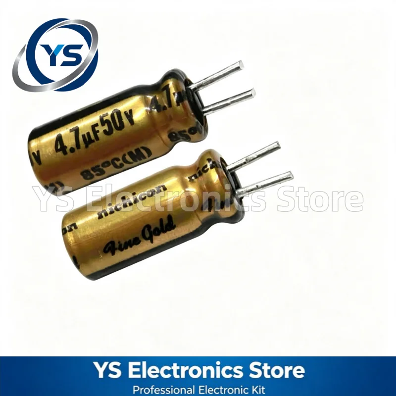 20pcs/lot Nichicon Fine Gold FG Series 50V 4.7uF 5x11mm 4.7UF50V 50V 4.7UF UFG1H4R7MDM1TD Hi‑Fi Aduio Electrolytic Capacitor 20%