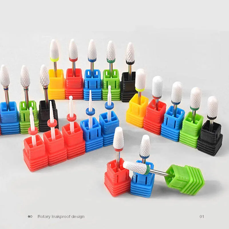 セラミックネイルドリルビットマニキュアマシン回転セラミックフライスカッターアクセサリーネイルアート研削ヘッドツール