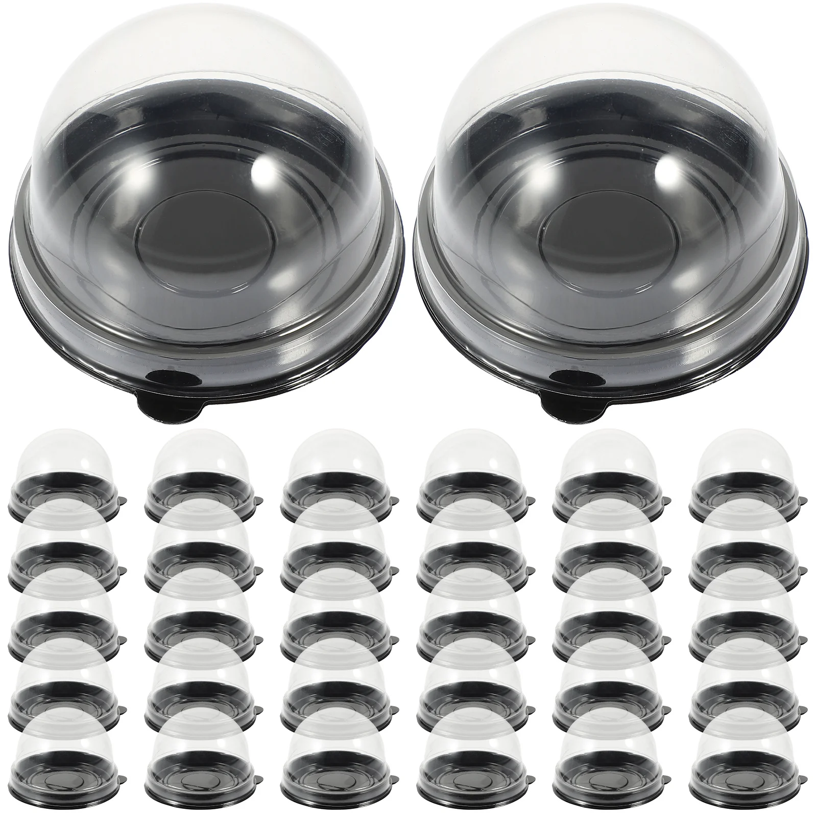 

50pcs Transparent Moon Cake Boxes Premium Abs Waterproof For Dessert Packing Bakery Supplies Clear Dome Container