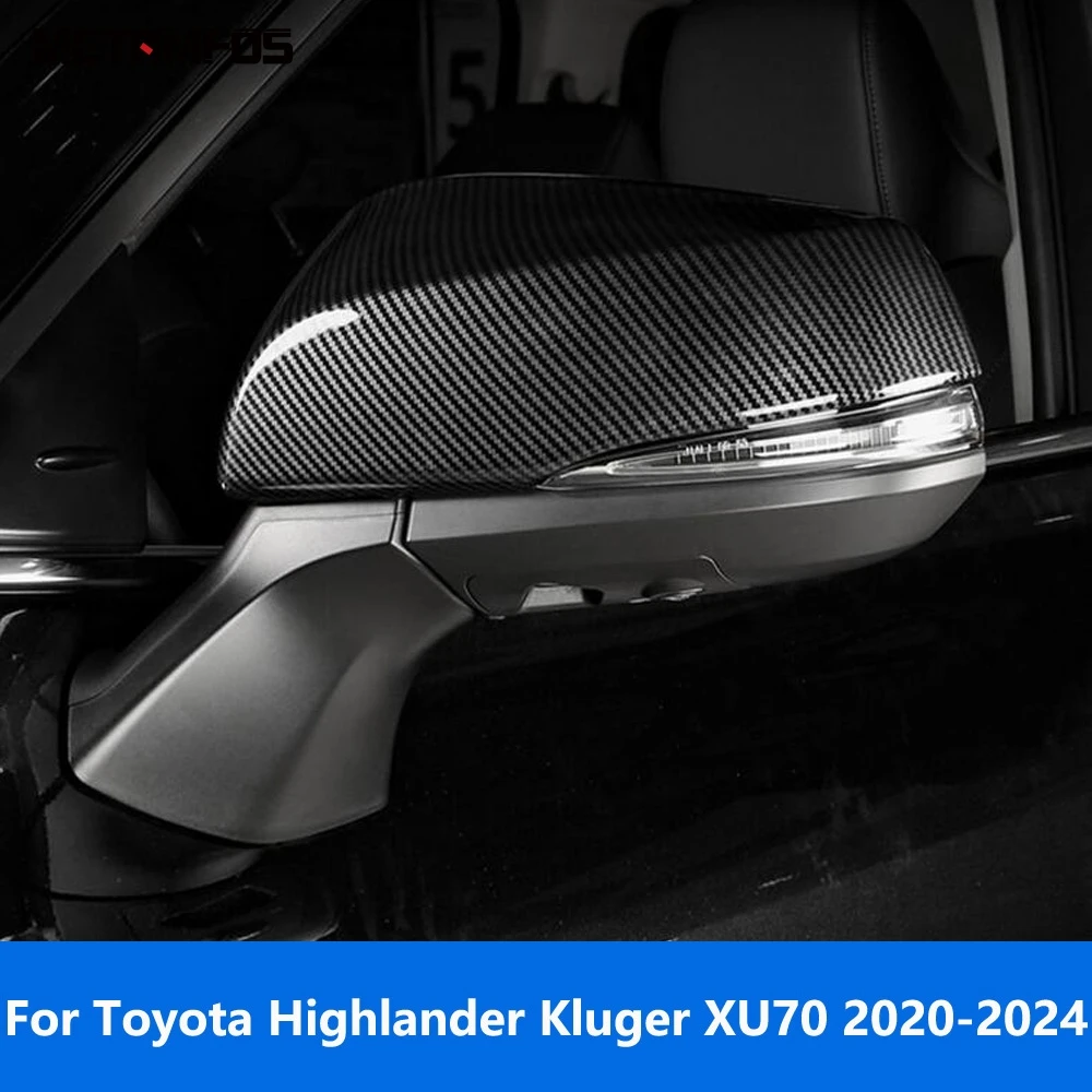 

Отделка крышки зеркала заднего вида для Toyota Highlander Kluger 2020 2021 2022 2023 аксессуары для украшения бокового зеркала из углеродного волокна