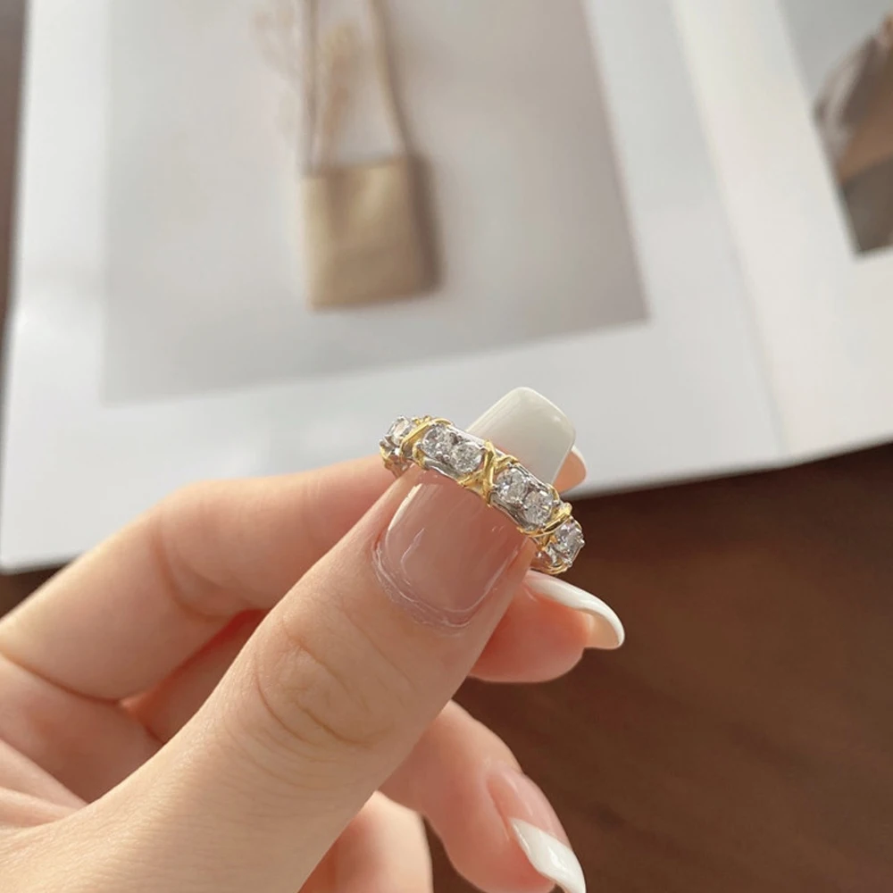 KNOBSPIN D VVl\'s-Bague Moissanite pour Femme, Bijoux de Fiançailles et de Mariage avec GRA, Argent Sterling 925, Plaqué Or Blanc, Bande d\'Éternité