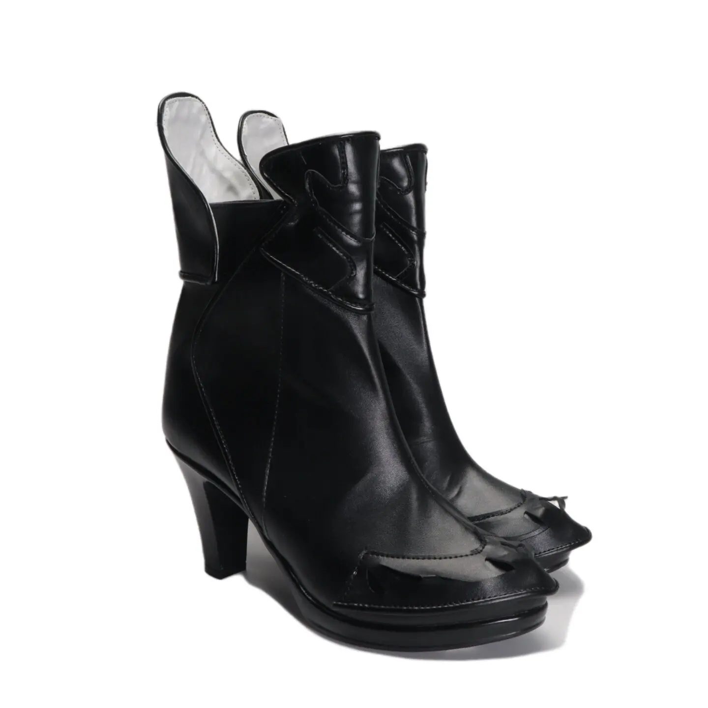 Anime Fate/Grand Order Scáthach Cosplay Shoes Black High Heels Short PU Leather Boots For Halloween Carnival