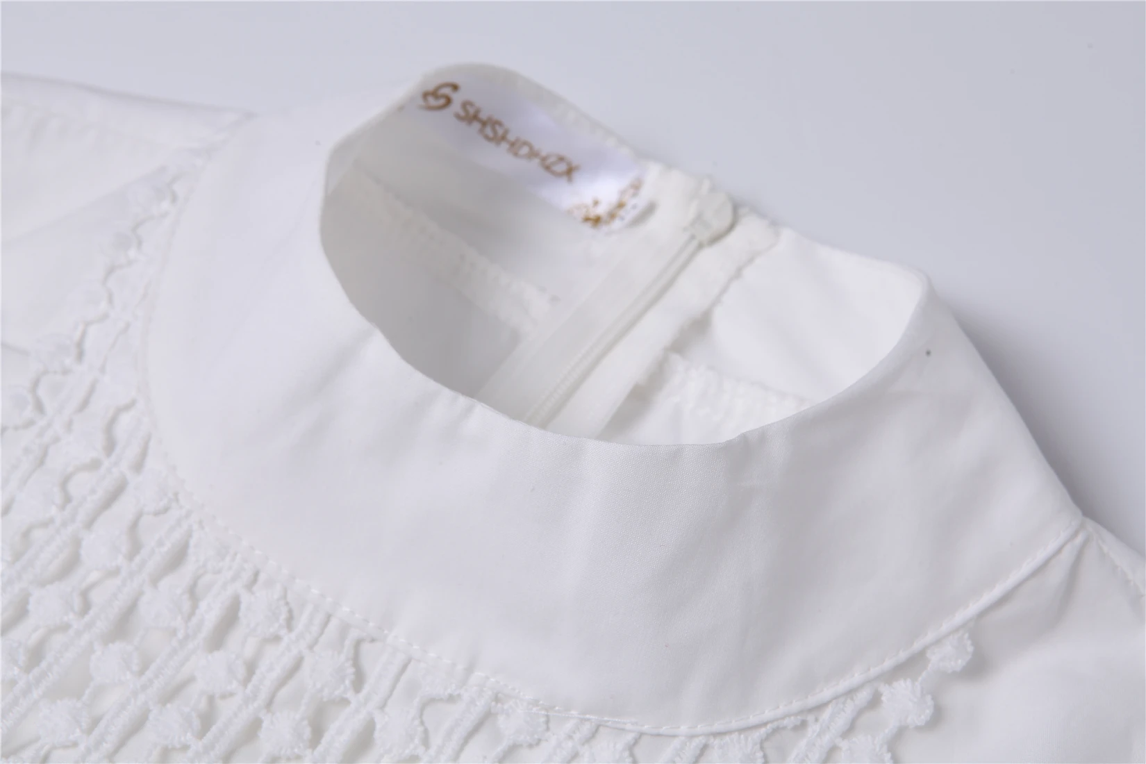 New Fashion Women Office Crochet Lace Blouse Shirt Long-sleeved White Casual Blouses & Shirts plus size tops S-5XL