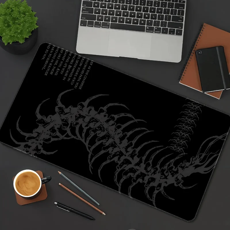 

Игровой коврик для мыши Dark Gothic Centipede с ребрами в виде позвоночника, большой коврик для мыши, настольный коврик для офиса, коврик для клавиатуры и мыши на стол