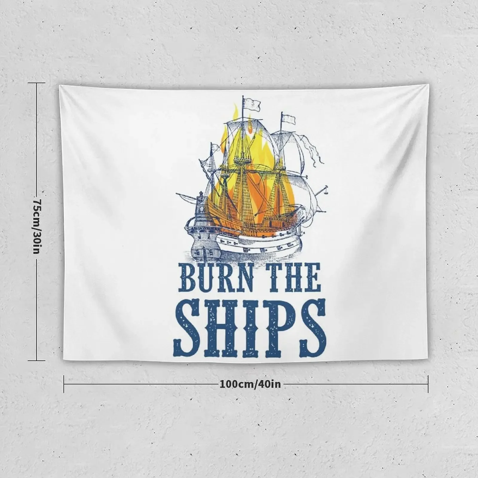 Burn the ships Tapestry Wallpaper Bedroom Decoration Room Outdoor Decor Tapestry