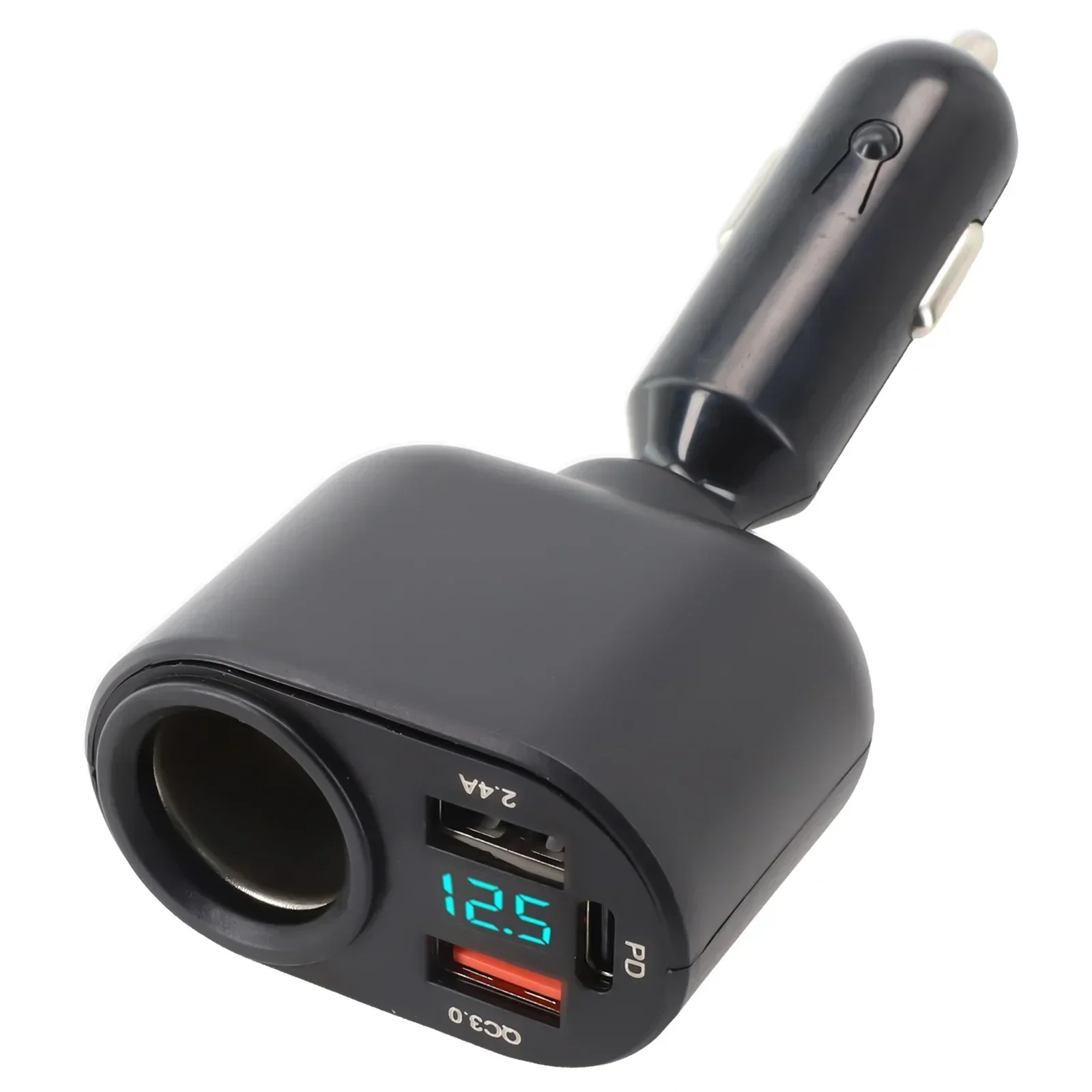 

Socket Splitter Car Charger 2.4A 3-USB Port 360 ° ABS Accessory Auto Parts Black Blue LED DC 5V Fast Charging PD