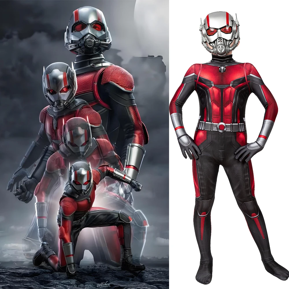 

Kids AntMan and the Wasp Cosplay Ant Man Superhero Costume 3DPrinted Spandex Zentai Outfit Halloween Bodysuit for 3-10years Kids