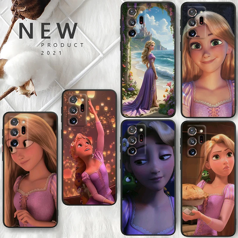 Disney Tangled Pretty For Samsung A55 A35 A25 A15 A14 A73 A53 A13 A05S A03S A02S A71 A52 A32 Black Soft Phone Case