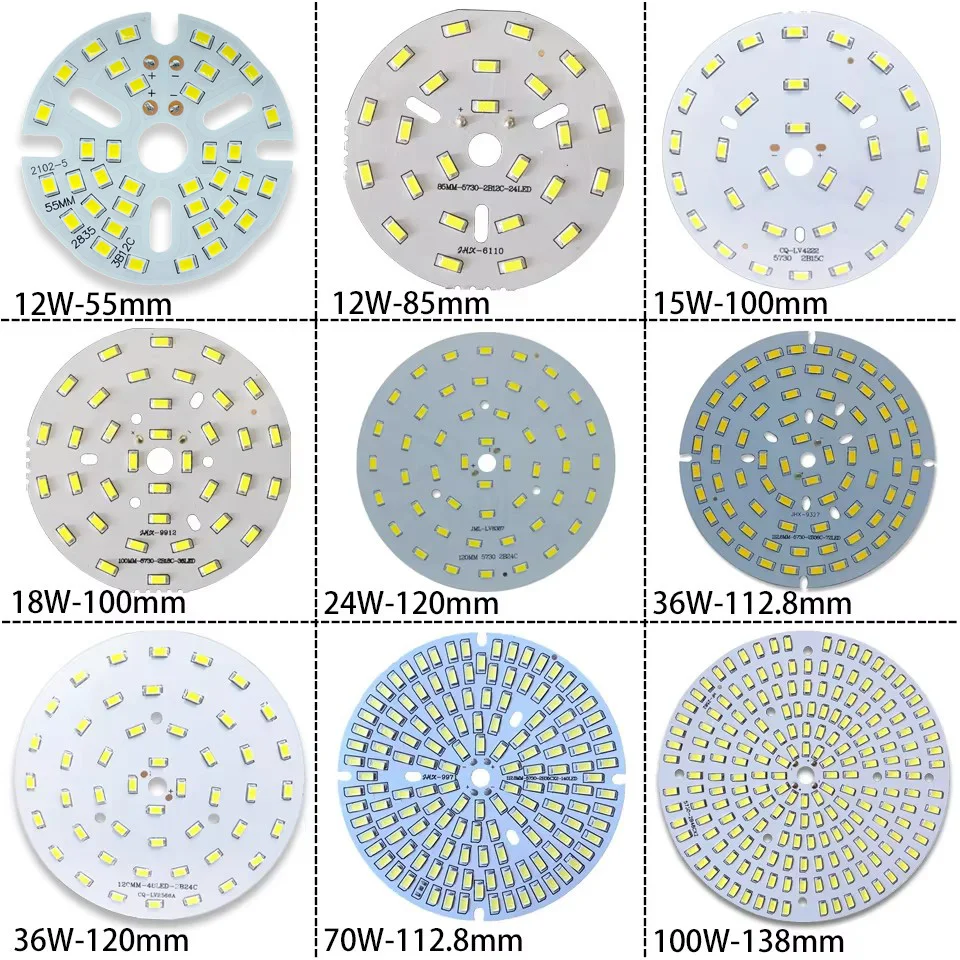 3W 5W 7W 9W 12W 15W 18W 24W 36W LED PCB Light Board SMD 5730 LED Chips With 15CM Wire Modification Light Panel Akcesoria — zdjęcie 4