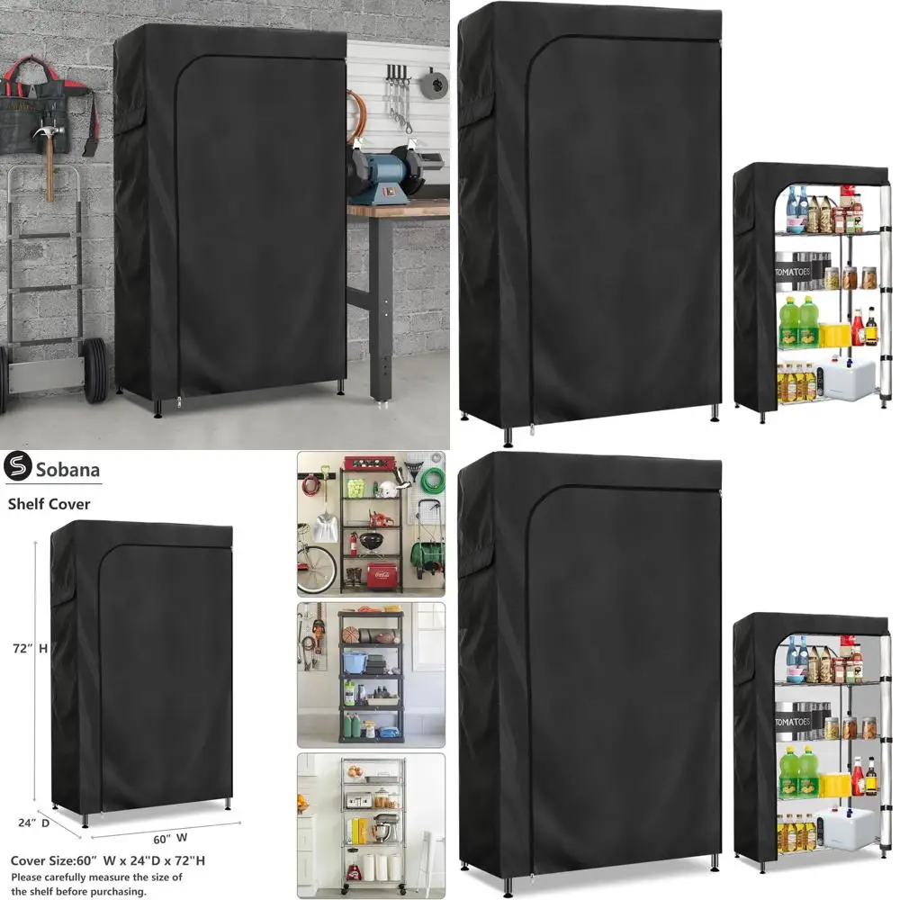 Penutup Rak Kawat Anti Air Hitam 60 x 24 x 72 - Hanya Penutup