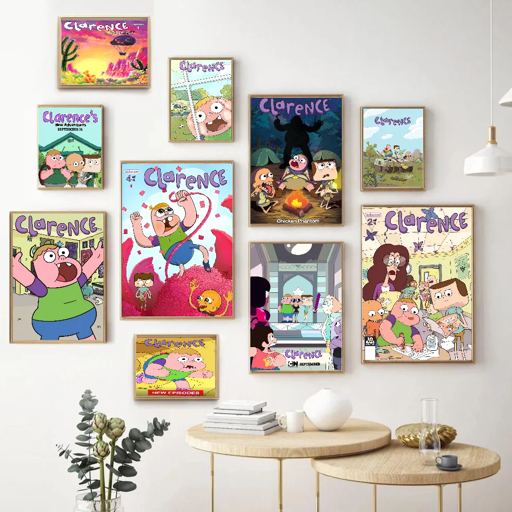 Cartoon C-Clarences DIY Sticky Poster Whitepaper Prints Posters Artwork Vintage Decorative Painting