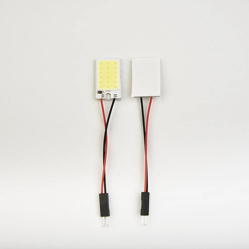 5pcs White COB 18 LED Chips Panels Car Interior Dome Light Bulb For T10 Adapter Festoon 12V Lamp 26mmX16mm 31~39mm Festoon